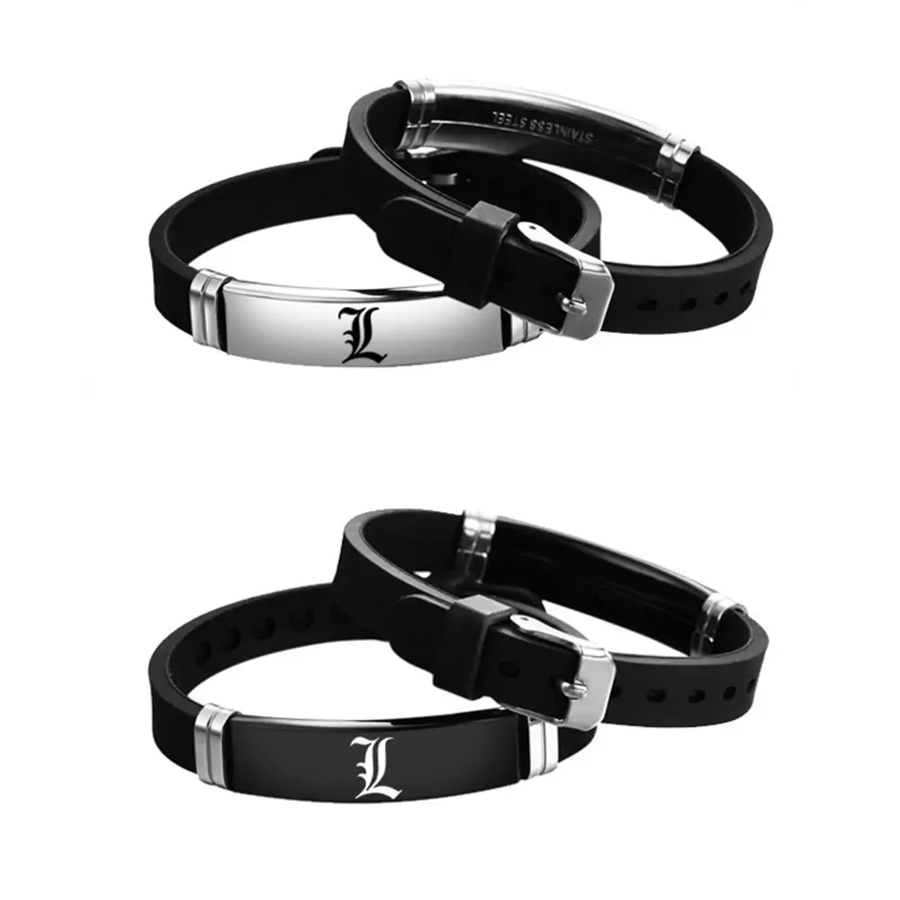 Браслеты женские и мужские из титановой стали аниме Death Note силикона ювелирные