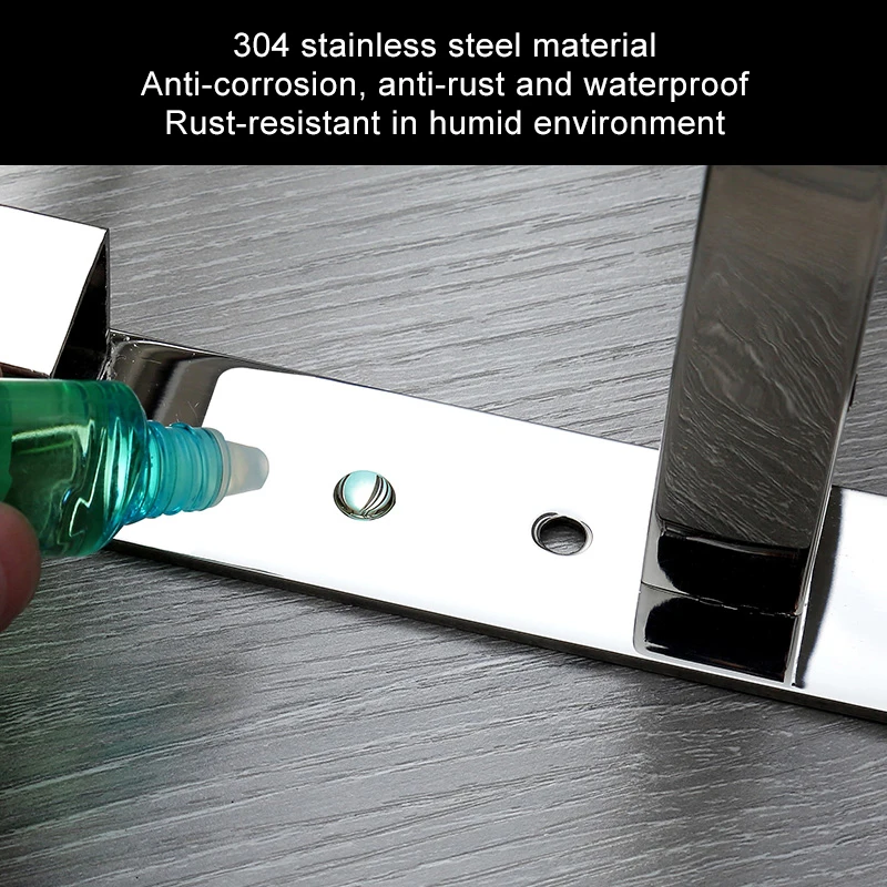 Полка для банных полотенец складная из нержавеющей стали без отверстий |