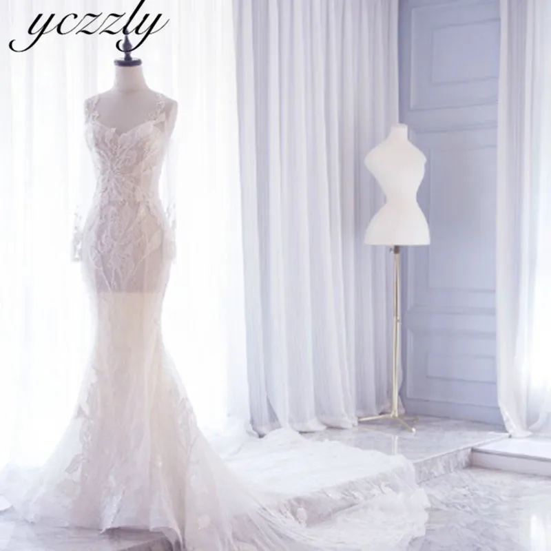 

Женское свадебное платье с юбкой-годе, сексуальное платье с открытыми плечами и длинными рукавами, модель RW280