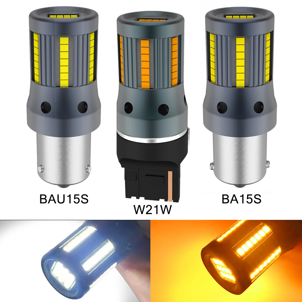 

Светодиодные лампы Canbus S25 2016 P21W BA15S 2 шт. 1156 66smd BAU15S PY21W T20 LED 7440 7443 W21W 7440NA SRCK для указателей поворота