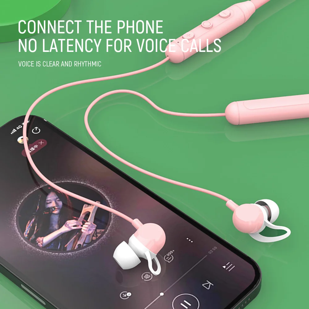 Беспроводные Bluetooth наушники с шейным ободом и микрофоном магнитная качественная