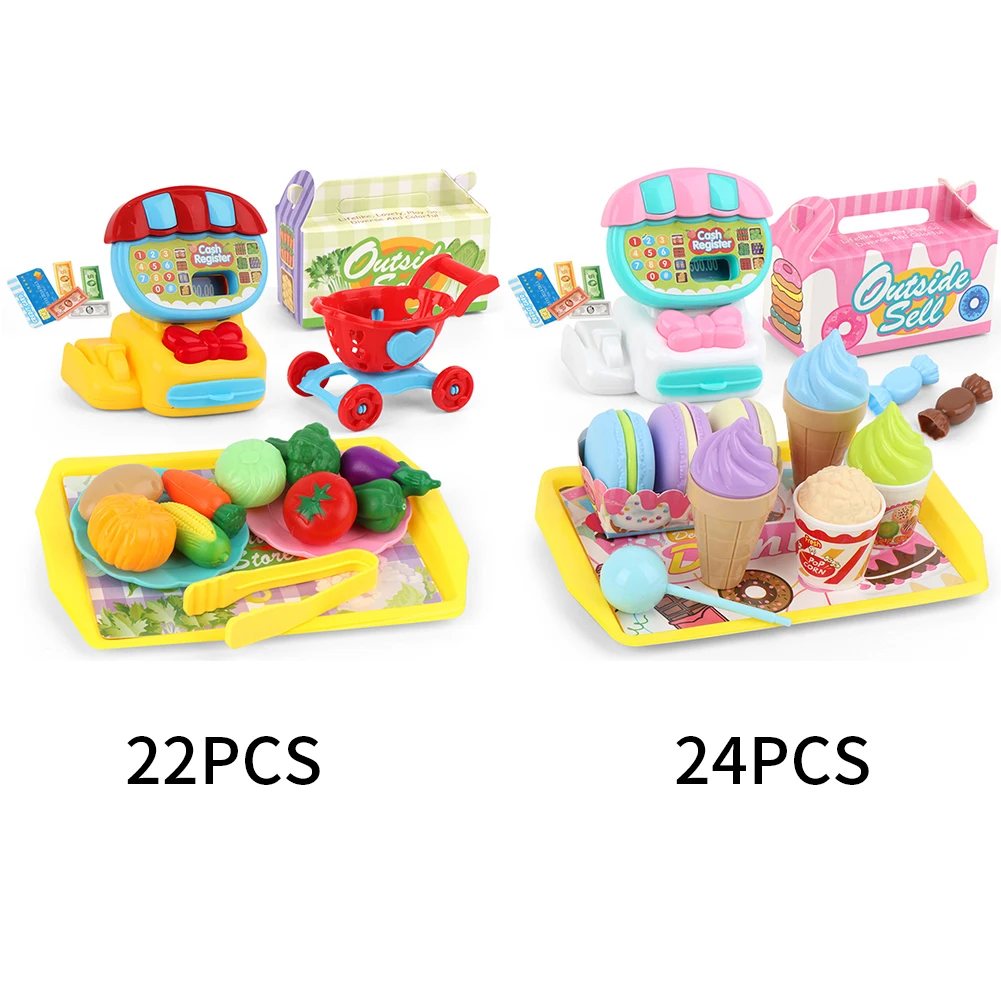 Cash Register Home Toy Set Pretend Children ABS Play House Learning Teaching Kids Mini Supermarket Simulation Educational | Игрушки и