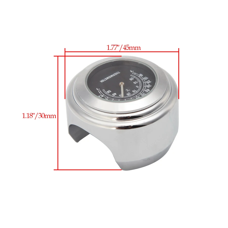 Автомобильные часы POSSBAY с циферблатом и термометром 7/8 дюйма 1 дюйм для Мотоциклов