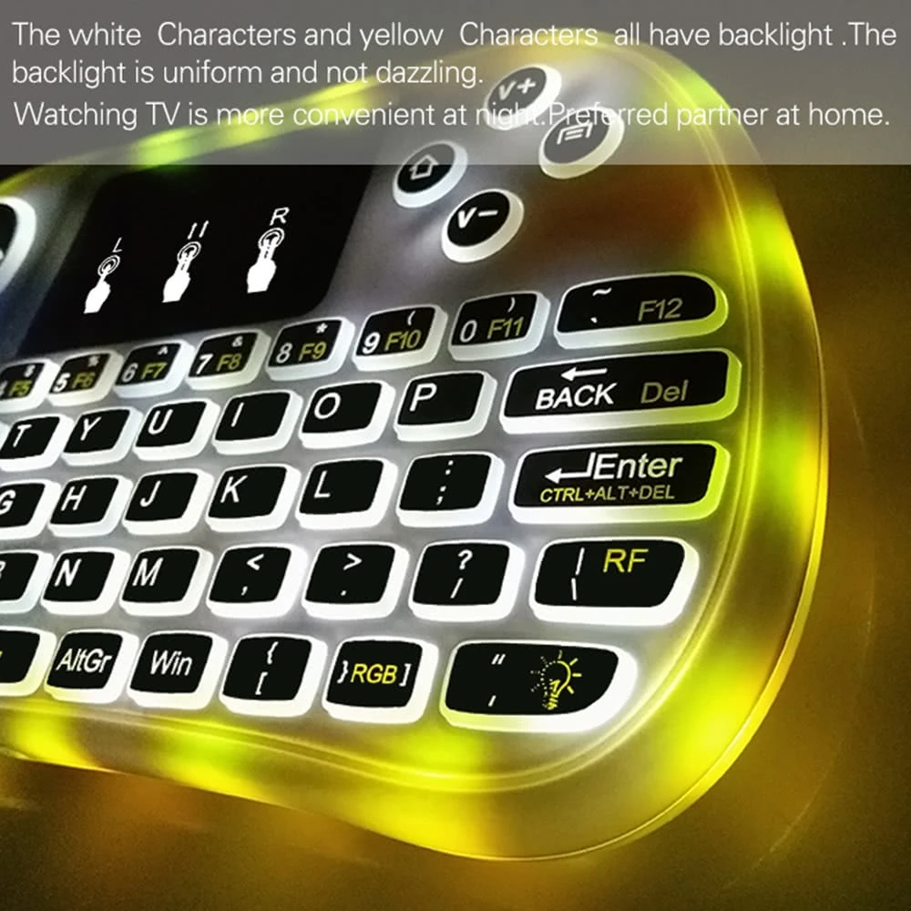 

2.4G RF Wireless Keyboard Flash Backlit Keyboard With Touchpad Mouse Combo