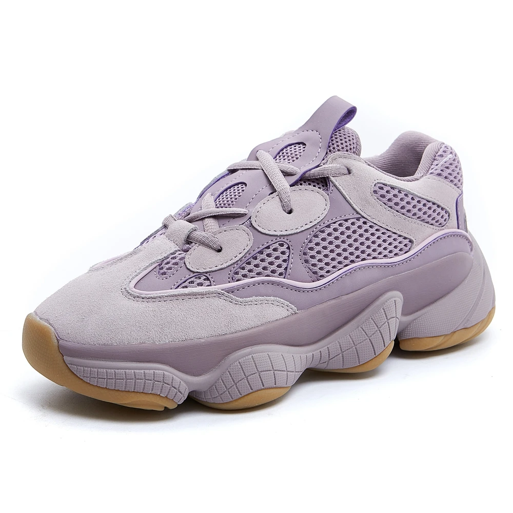 

Women Sneakers Fashion Split Leather Mesh Breathable Sport Shoes 2021 New Lace-up Mixed Color Casual Running Female Shoes H0008
