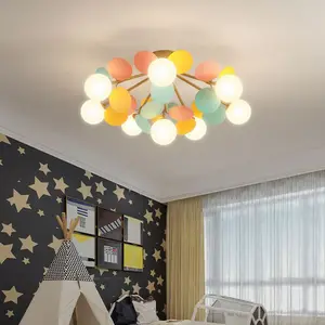 New Macarone Led Living Room Chandelier Nordic Simple Modern Color Branch Bedroom Molecular Magic Bean Ceiling Lamp