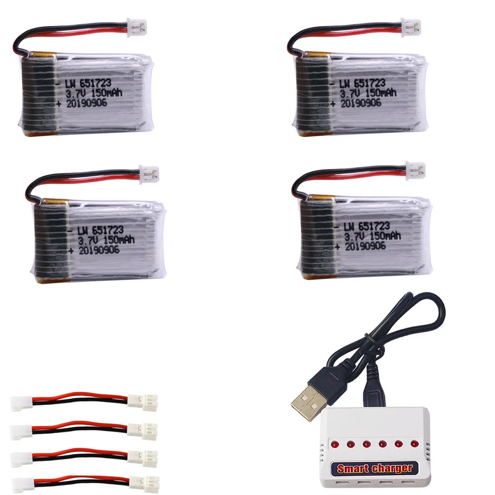 3 7 В 150 мАч Lipo аккумулятор и (6ni1) зарядное устройство для H20 Syma S8 M67 U839 RC Quadcopter