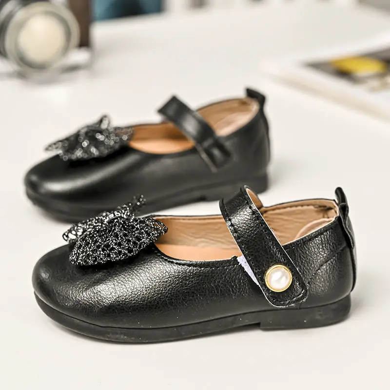 

Туфли JY02 из ПУ кожи для девочек, детская повседневная обувь на плоской подошве, для первых шагов, для вечерние ринки, дня рождения, 21-26, 3 цвета...