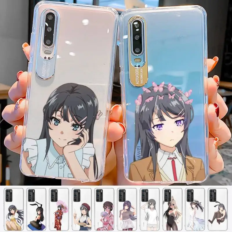 

YNDFCNB Sakurajima Mai Phone Case For Huawei P 20 30 40 pro lite Psmart2019 Honor 8 10 20 Y5 6 2019 Nova3E