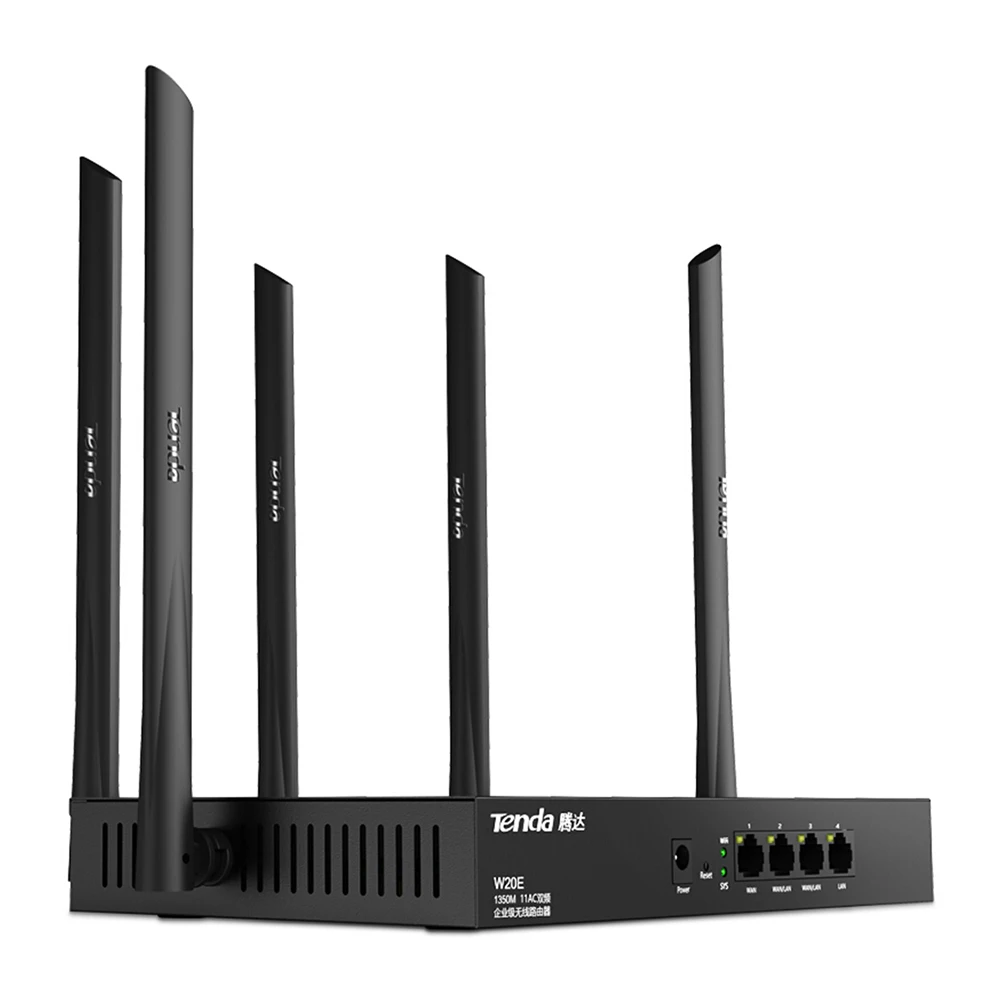 

Tenda W20E Enterprise Wireless WiFi Router 2.4G/5GHz 1350Mbps Wi-Fi Repeater with 5 Antennas and Gigabit port,16 AP Management