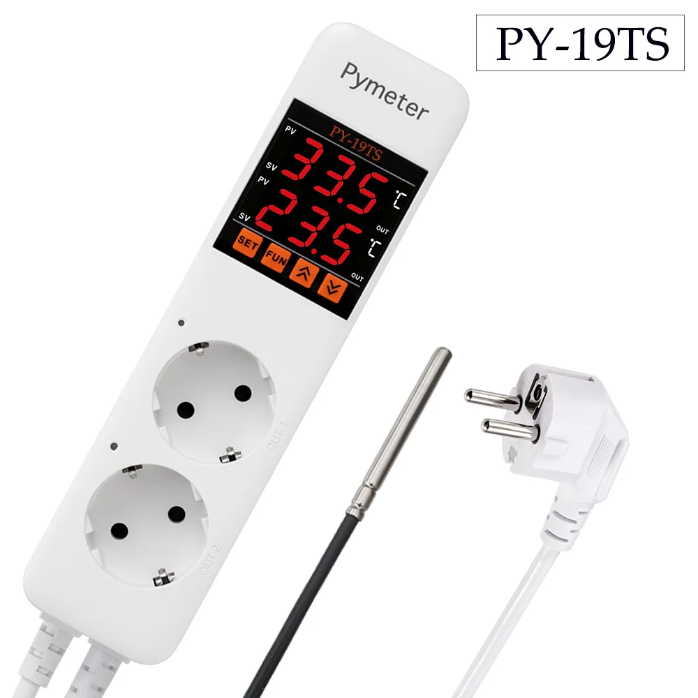 Термостат для инкубатора двухступенчатый цифровой терморегулятор обогрева и