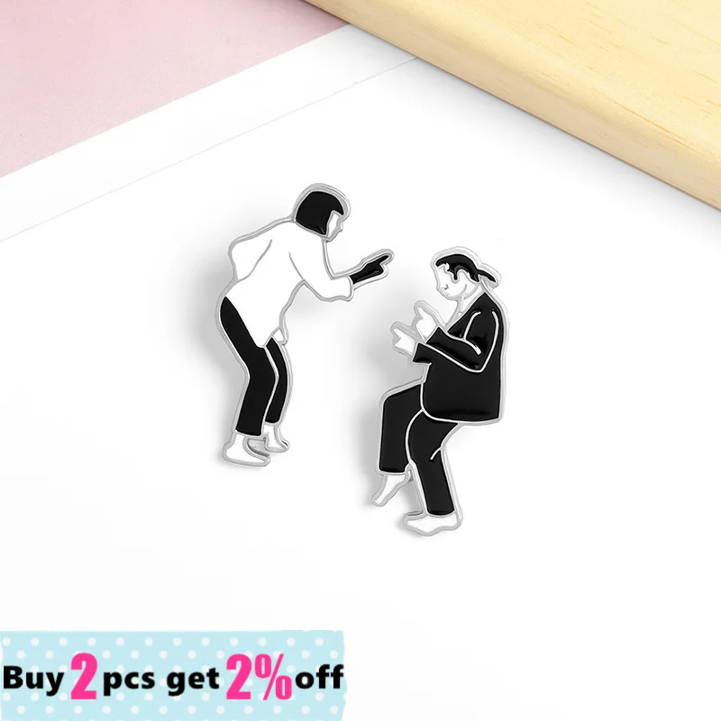 Набор эмалевых булавок Mia в готическом стиле черно-белая шпилька для танцев и