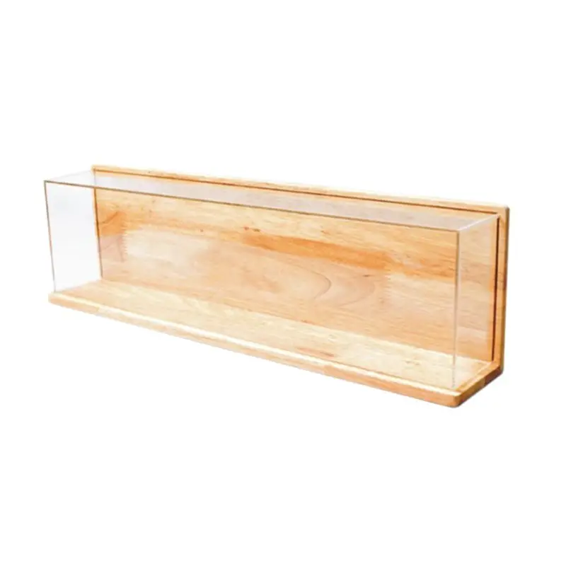 

Clear Acrylic Showcase with Wood Back Base Action Figures Model Toy Display Case