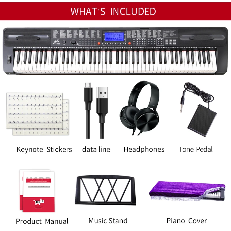 

88Keys Digital Electronics Piano Keyboard Midi Usb Bluetooth Function Synthesizer Professional Musical Instrument For Full Age