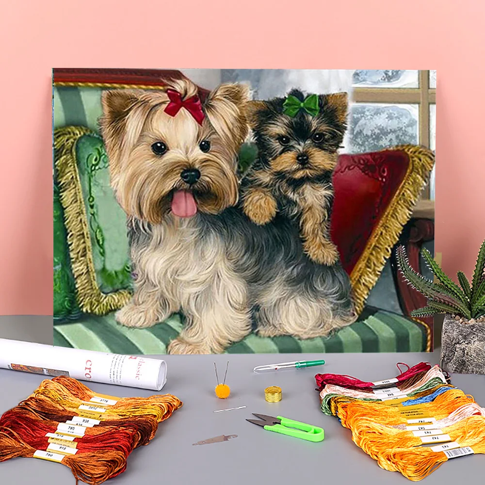 

Набор для вышивки крестиком 11 карат с изображением собаки