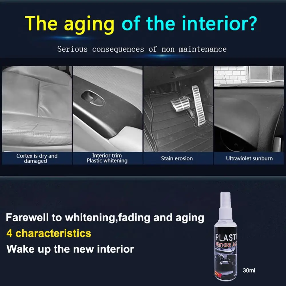 Пластмассовый РЕСТОР для салона автомобиля 30/50 мл пластик резина кожа