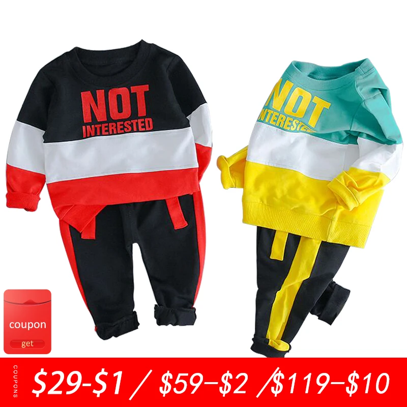 

NEW Baby clothing baby boy clothes suit letter printed cotton newborn baby clothing T-shirt + pants suit children's clothing
