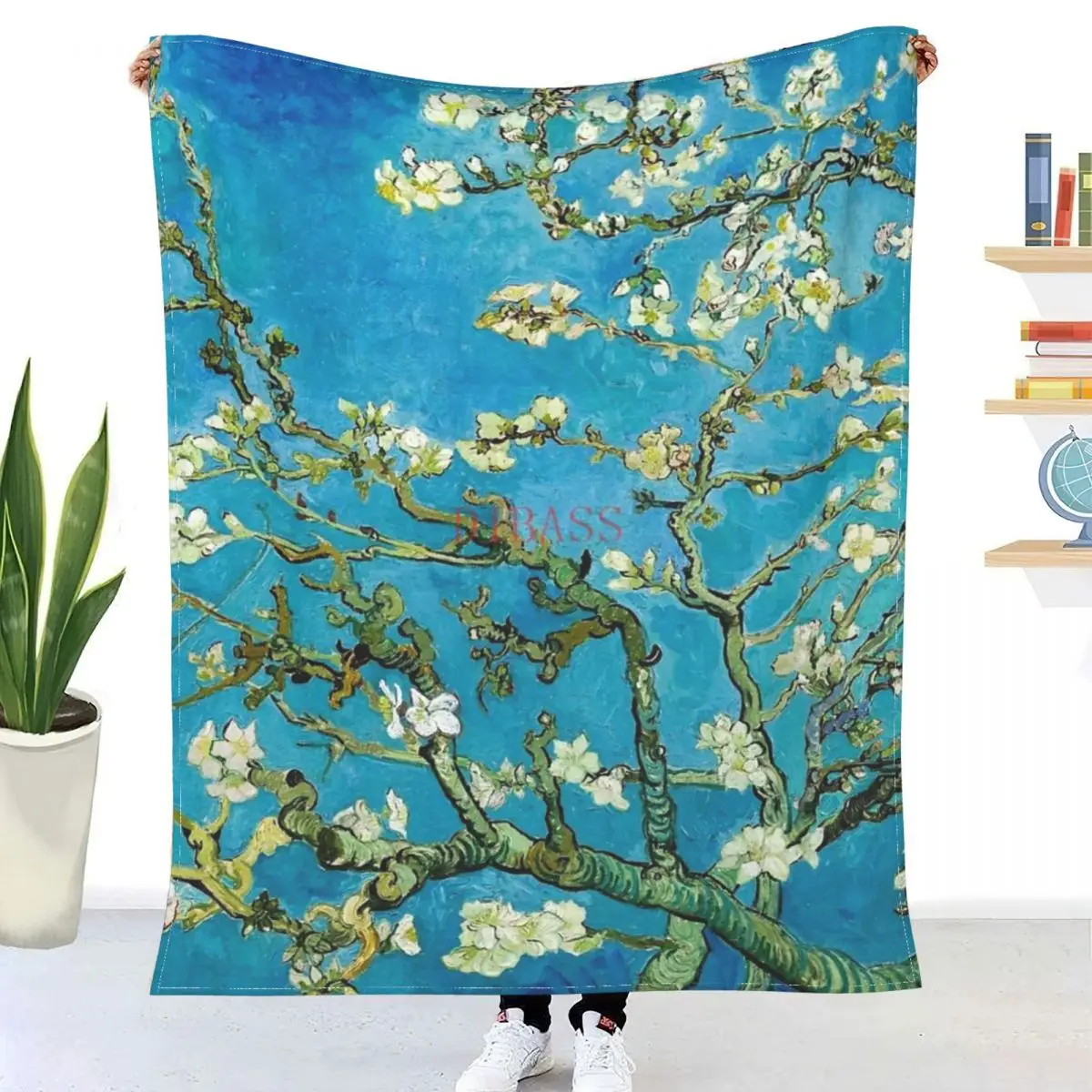 

Vincent Van Gogh Almond Blossom 3D Printed Flannel Throw Blanket，Super Warm Quilt Throw Blankets for Bedding Travel Bedding