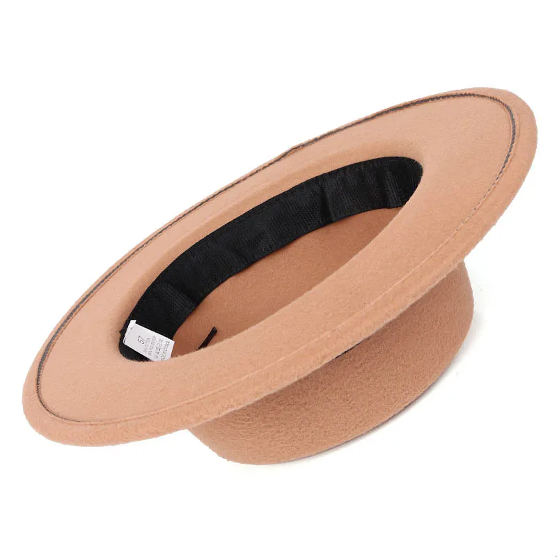 Дамская шляпа Федора для женщин 2020 зимняя Классическая однотонная фетровая с