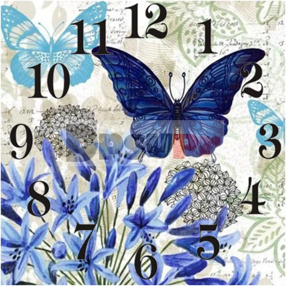 

Dpsupr 5D Diamond Painting Kit With Clock Mechanism Cross stitch Full Square Round Diamond Embroidery Butterfly Mosaic Home G131