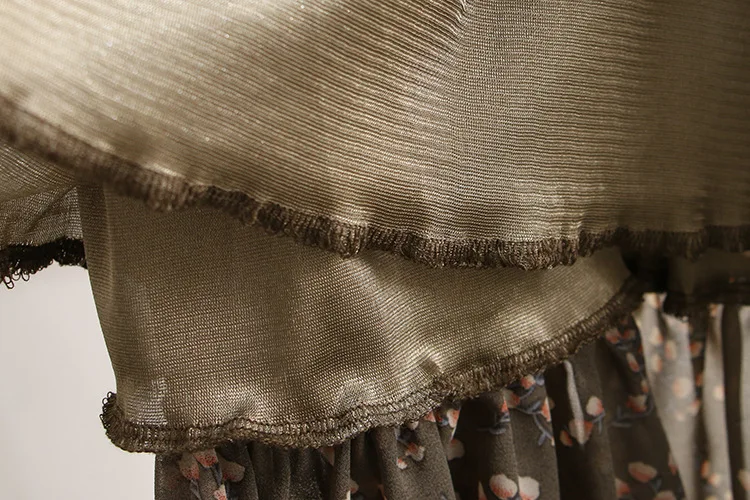 Женское весеннее платье женское шифоновое цельное с цветочным принтом размера