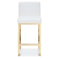 commercial bar furniture stainless steel brushed gold high bar chair white velvet counter bar stool with laser honeycomb design