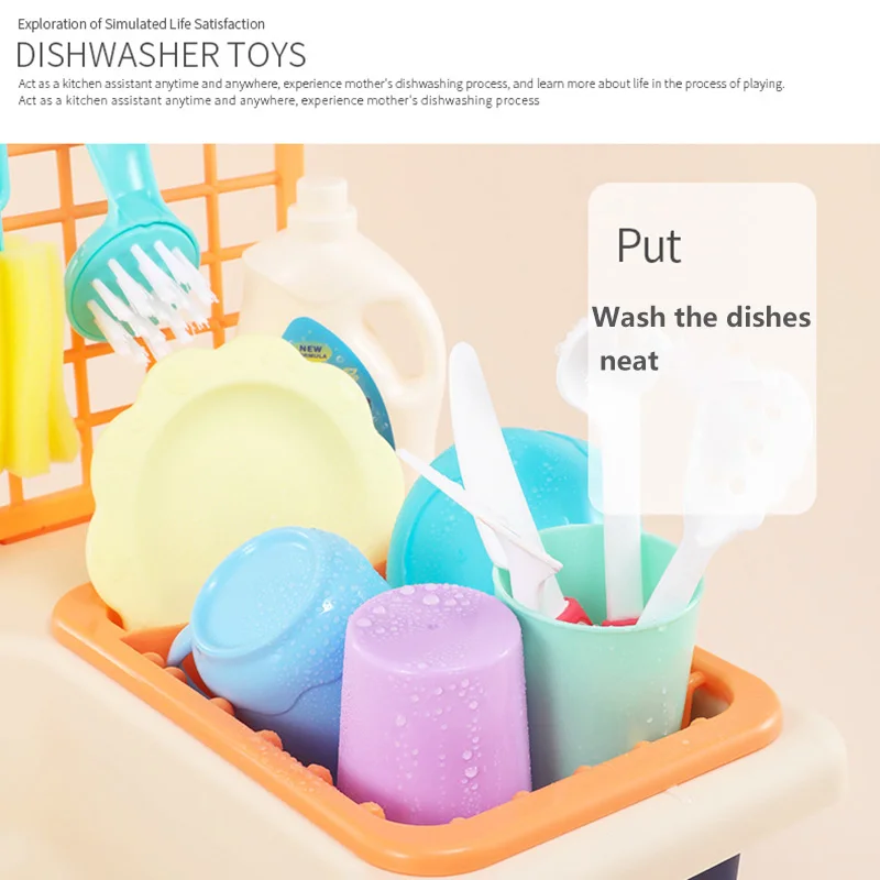 

Kitchen Dishwasher Toys Mini Electric Sink Washing Toys Simulate Water Toy Early Educational Toys Pretend Play House Game Props