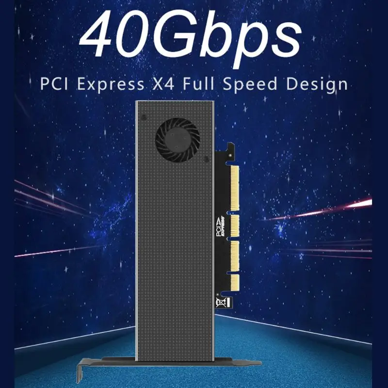 

M.2 NVMe Adapter to PCIE3.0 GEN3 M.3 Built-in Turbo Fan for 2230-22110 Size NVME GEN3 M.3 Expansion Card