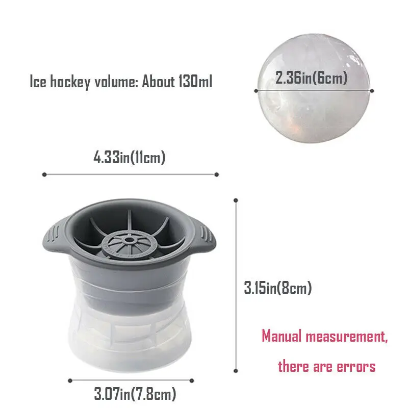 

Round Model DIY Cocktail Whiskey Ice Hockey Puck Mould Ice Cubes Bar Tray Accessories, Slow Cooler Paddle Ice Cube Ice Mold