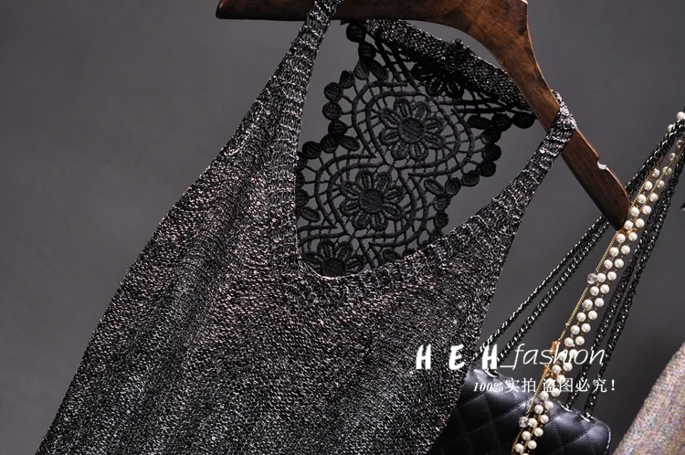 2021 сексуальный женский топ без рукавов с блестками золотые Модные кисточки