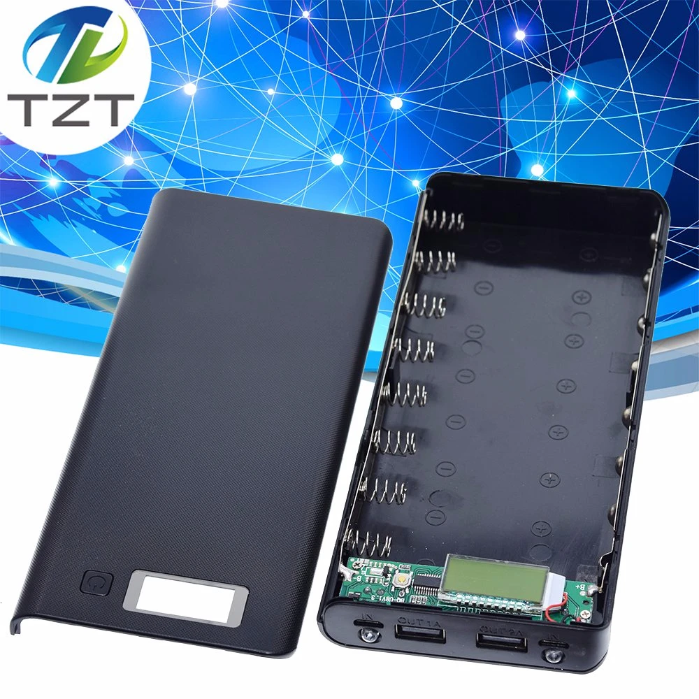 5V Dual USB Автомобильное зарядное устройство 8*18650 Мощность банк Батарея коробка