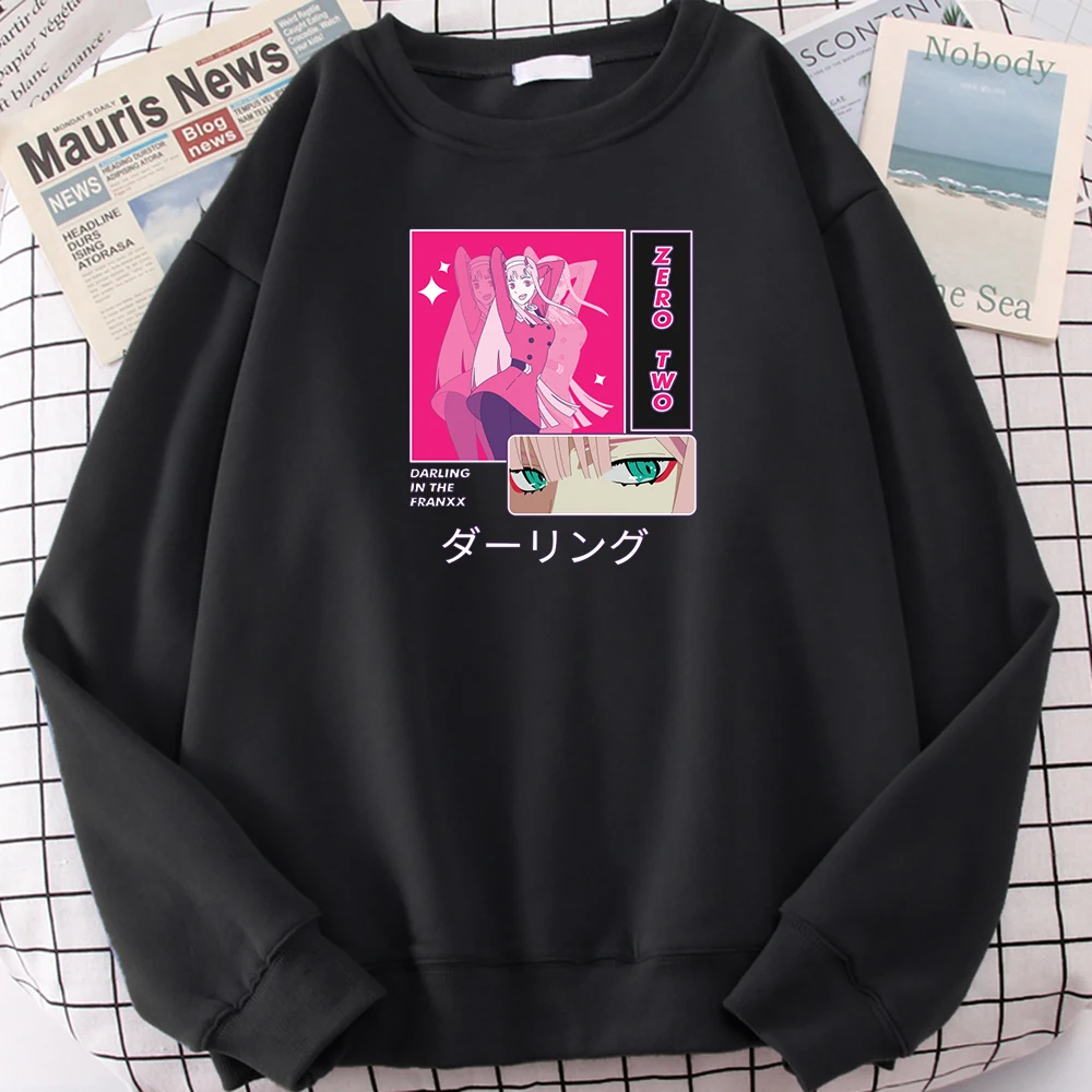

Women'S Sweater Anime Darling In The Franxx Zero Two Print Sweater Lady Loose O-Neck Long Sleeve Fleece Warm Cosywomans Moletom