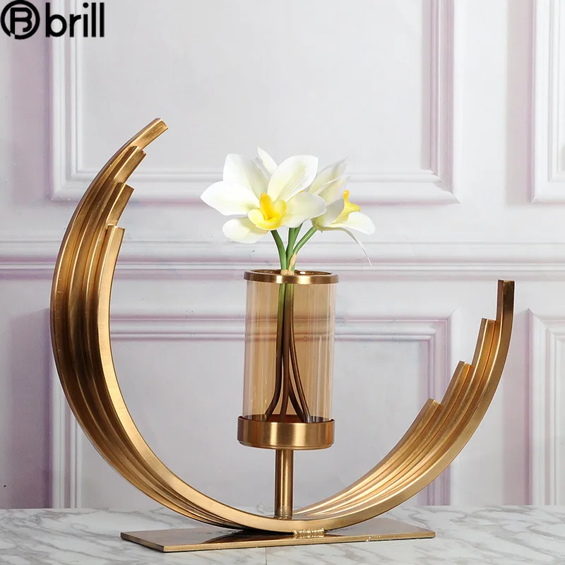

Modern Vase Metal Gold Candlestick Windproof Nordic Candles Home Decoration Ornaments Portavelas Living Room Flower Bougeoir