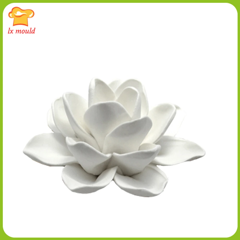 Силиконовые 3D формы LXYY в виде лотоса и свечи для шоколадного торта глина ручной