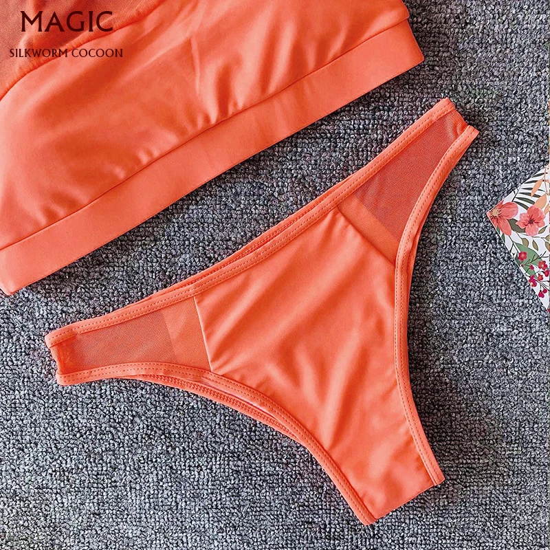 Жилет сетки комплект бикини сексуальный Одноцветный купальник с низкой талией