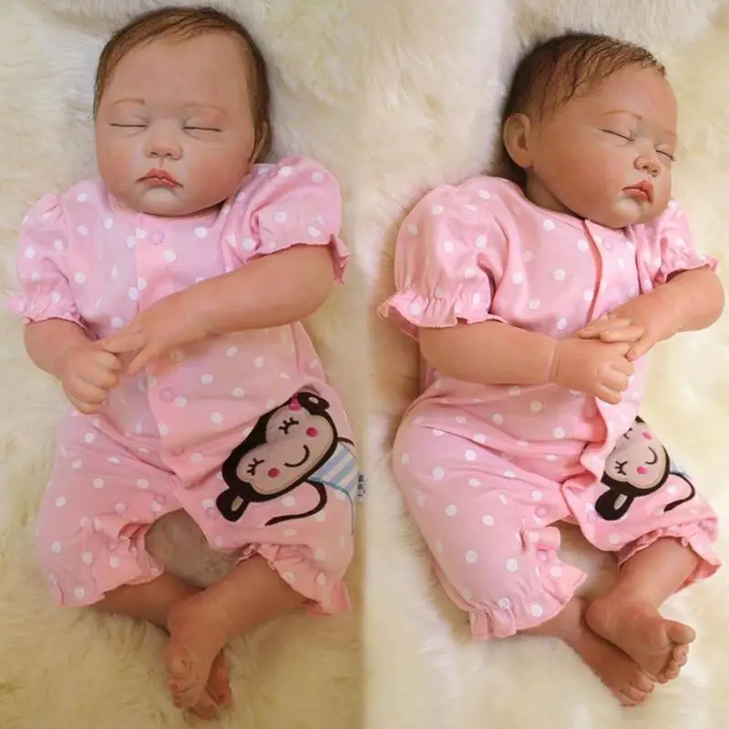 

NPK 55cm newborn simulation doll, reborn baby doll, cloth doll toddler body soft girl U3W3