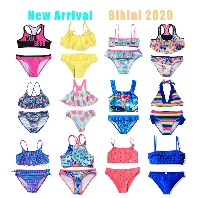 Костюмы Бикини для девочек от 6 до 15 лет летние купальные костюмы из двух
