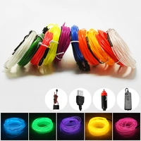 led strip lights rainbow led neon rgb 3v waterproof wire colorful el flexible sign light room party wedding xmas gift car decor