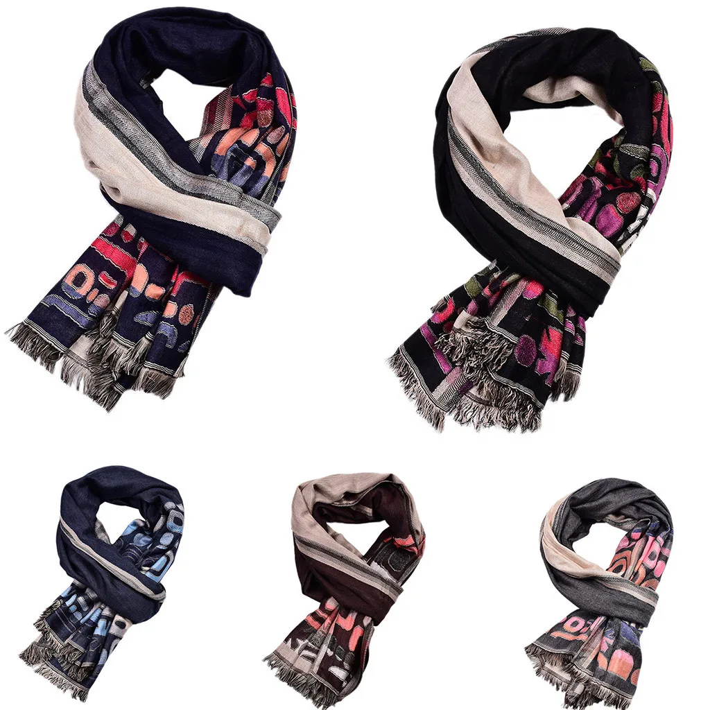 Модный зимний шарф унисекс с кисточками мягкие зимние шарфы длинные для мужчин и