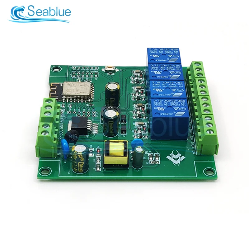 Четырехсторонний релейный модуль 250 AC 90-ESP-12F в/DC 7-30 в ESP8266 Wi-Fi макетная плата 4M Byte