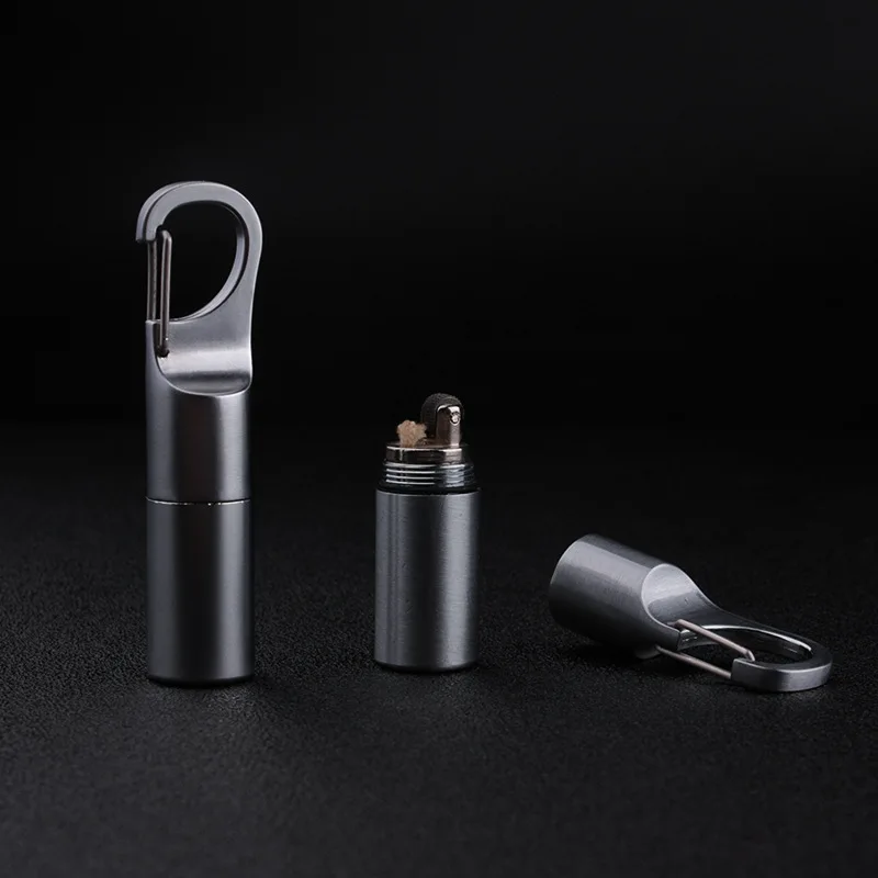 

Fiery Torch Camping Lighter Flint Pocket Waterproof Fire Starter Grinding Wheel Free Fire Oil Compact Lighter Key Chain Lighter