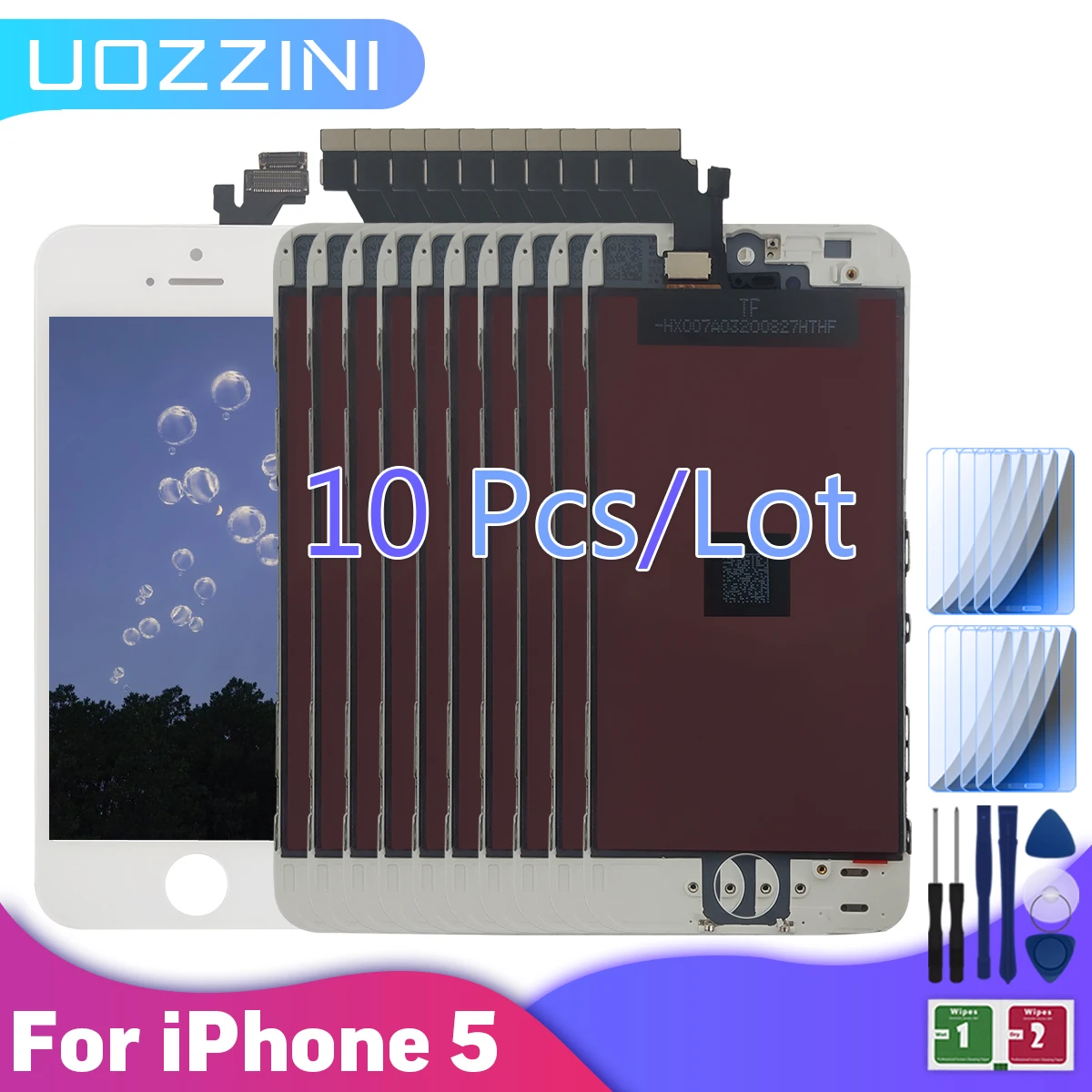 10Pcs/Lot AAA+++ For Apple iPhone 5 Grade LCD Display Touch Screen Digitizer Assembly Replacement+Tempered Glass+Tool 100%Tested - купить по
