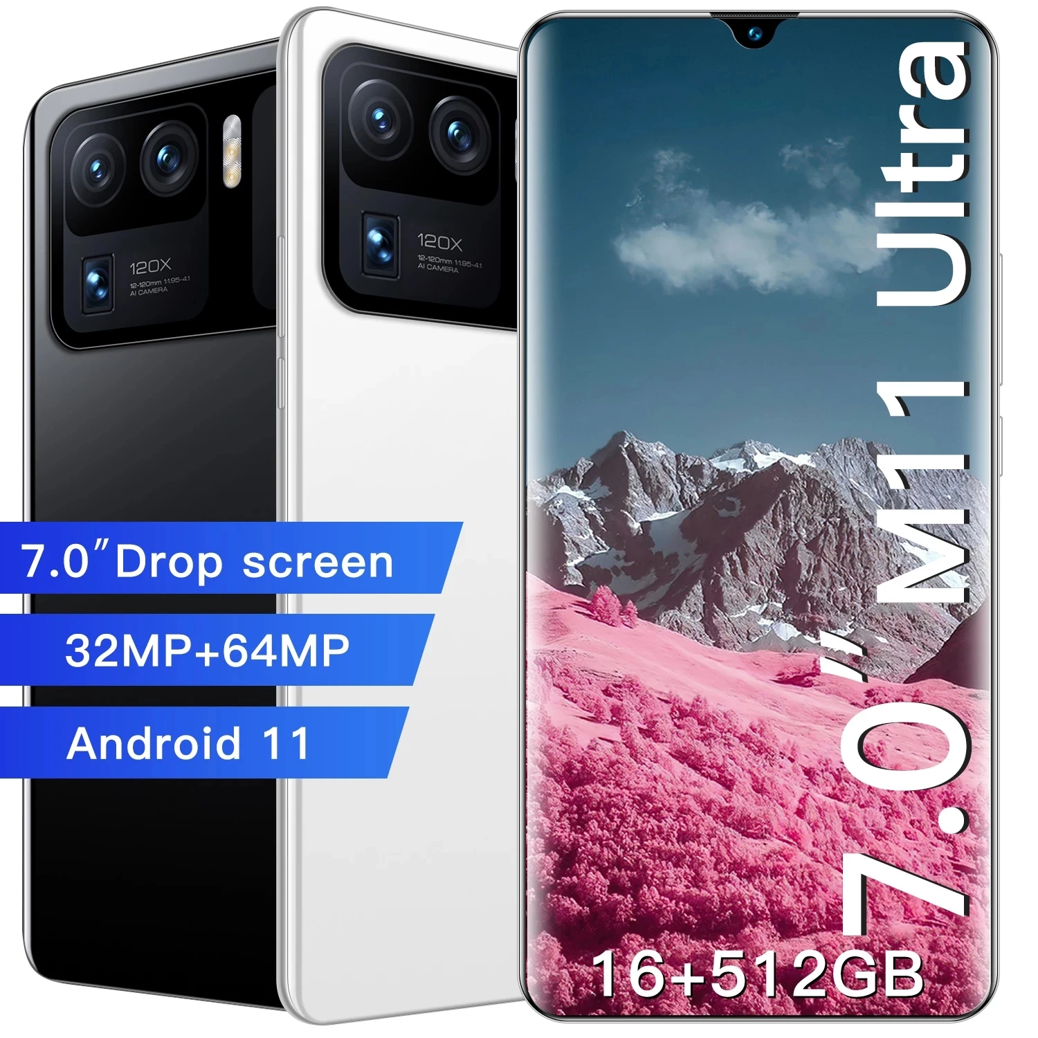 

Global Version M11 Ultra 7.0Inch Smartphone 16GB+512GB 7200mAh Full-screen Android Face ID 4G5G Network Phone Free Fast Shipping