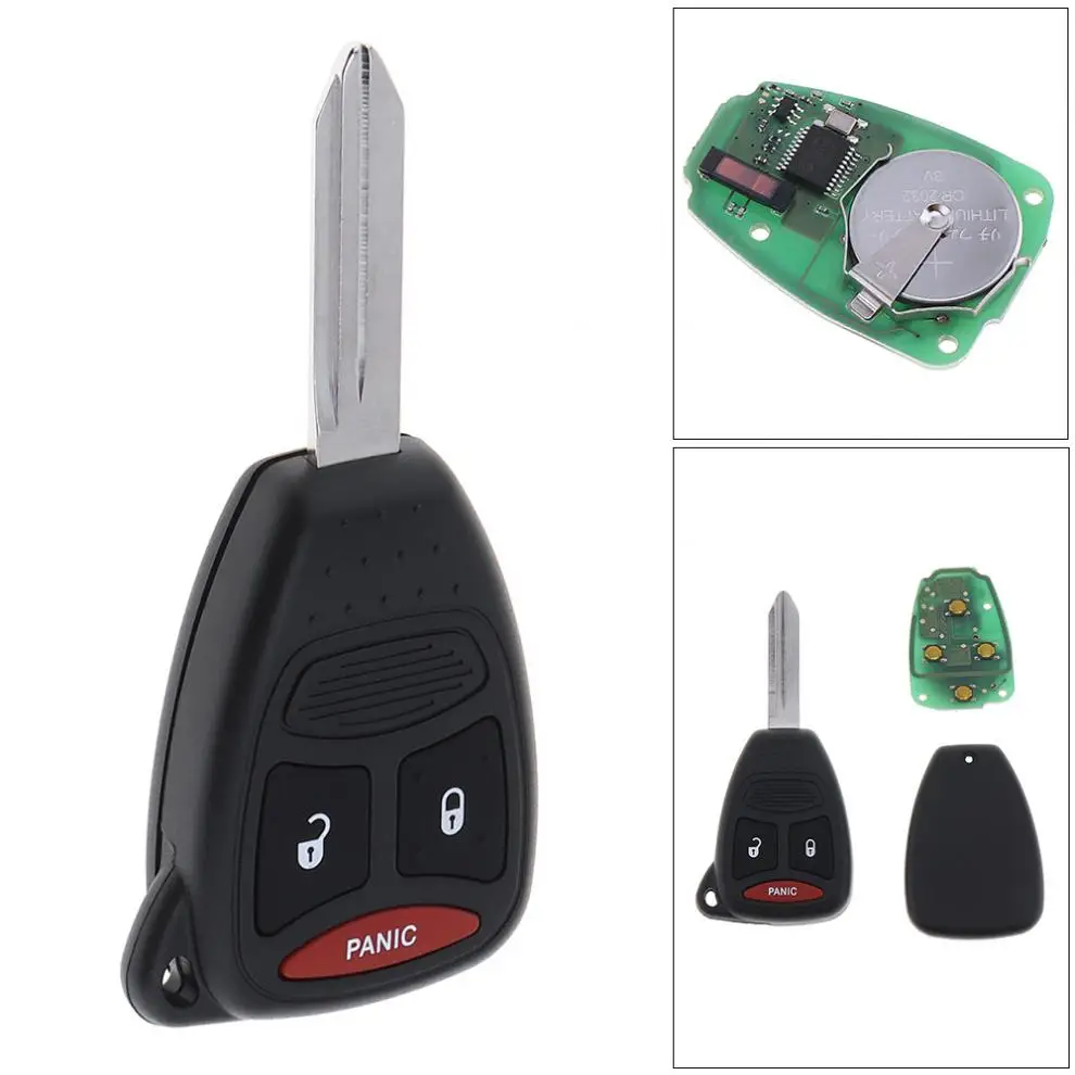 315MHz 3 Buttons Keyless Entry Remote Transmitter Car Key Fob Shell KOBDT04A with Chip Uncut Blade for Dodge Dakota Durango | Автомобили и