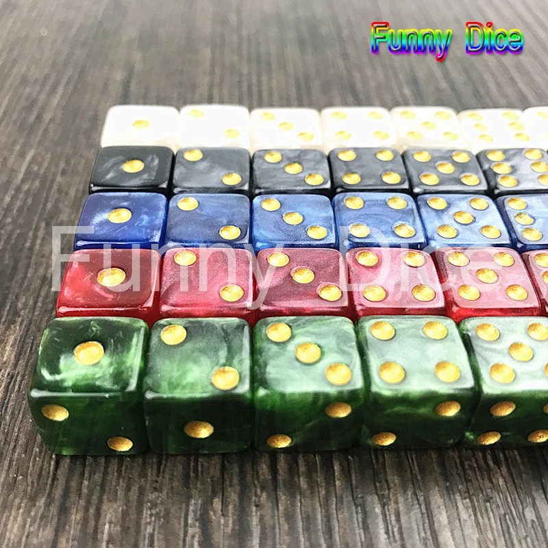 10 шт./компл. 12 мм Высокое качество кости d6 мраморный эффект с золотыми точками