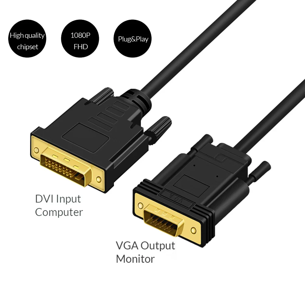 Кабель-переходник MOWU DVI24 + 1 24 5 DVI-D-VGA активный 1080P | Электроника