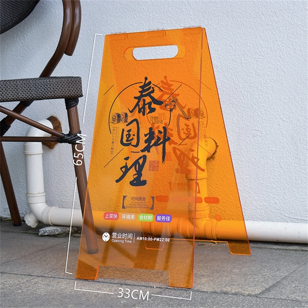 

Acrylic Signage Stand Floor Triangle Sign Standing