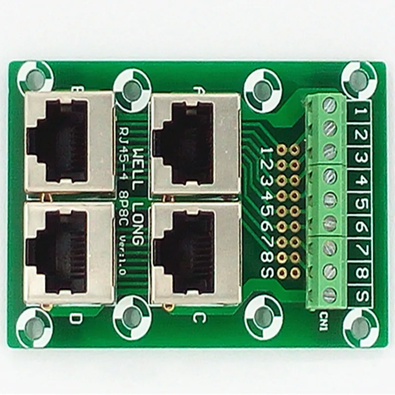 4-ходовая коммутационная плата RJ45 8P8C Jack Клеммная колодка соединитель... |