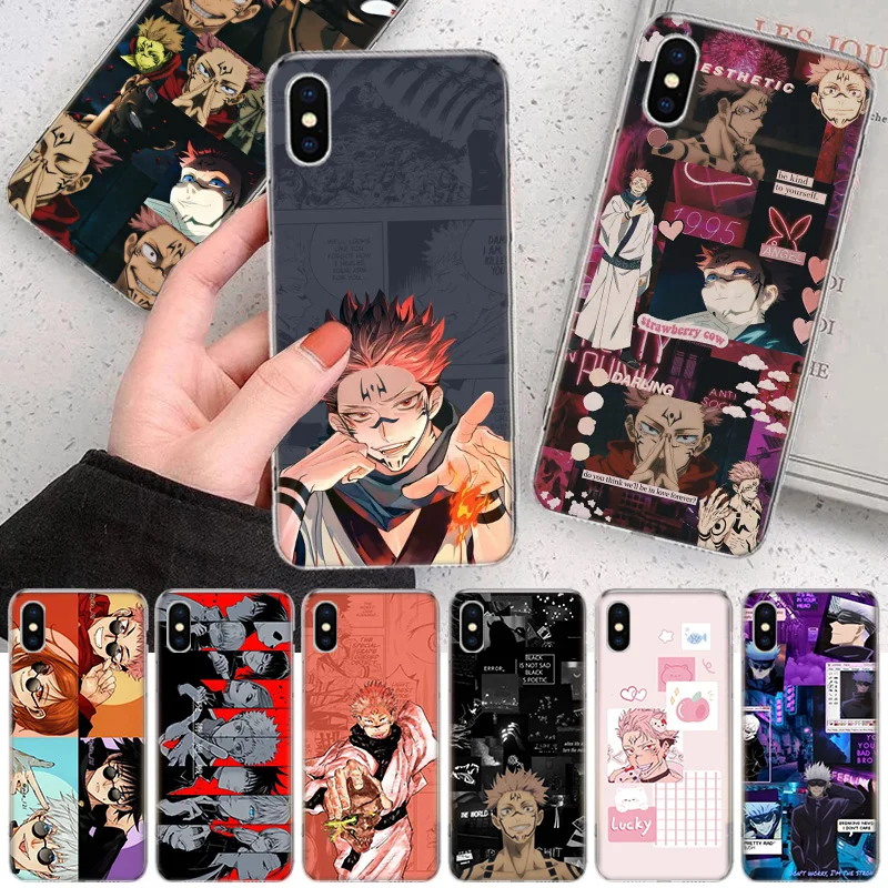

Anime Jujutsu Kaisen Ryomen Phone Case For iPhone 14 11 12 13 Pro Max Xr X Xs Mini 8 7 Plus 6 6S SE 5S Soft Fundas Coque Shell