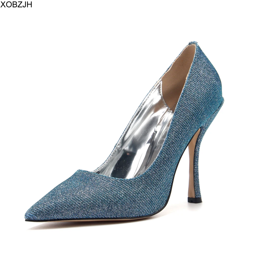 Женские дизайнерские туфли XOBZJH роскошные синие лодочки для женщин обувь
